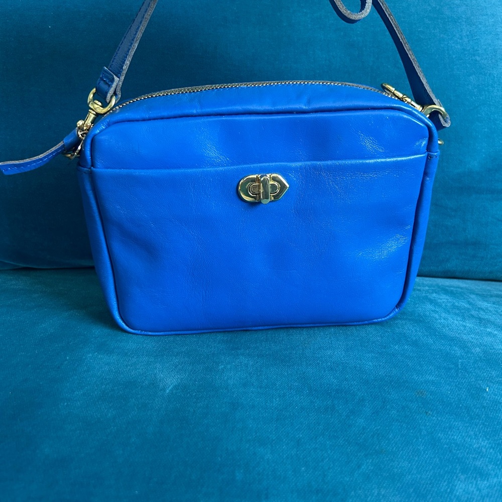 Chic Blue Leather Crossbody Bag from Clare V